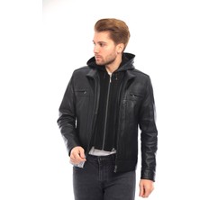 Erkek Deri Mont KAPÜŞONLU-EM02030