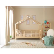 Hobby Wood Pine - Natural Çatılı Montessori Karyola