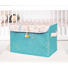 Baby Püsküllü Kapaklı Kutu Düzenleyici Çok Amaçlı Organizer Kutu Maxi Boy (Yeşil) 04232 ( Lisinya )