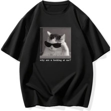 Demir Grup Baskılı Oversize Bisiklet Yaka T-Shirt - Siyah