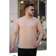 Demir Grup Erkek Ağaç Kabuğu Desenli Kısa Kollu T-Shirt