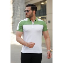 Erkek Fermuar Yakalı Kısa Kollu Tişört