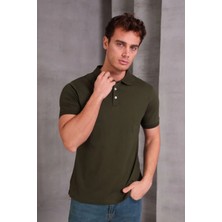 Erkek Slim Fit Pamuklu Yumuşak Doku Nefes Alan Kumaş Yakalı Tişört