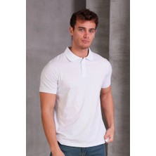 Erkek Slim Fit Pamuklu Yumuşak Doku Nefes Alan Kumaş Yakalı Tişört