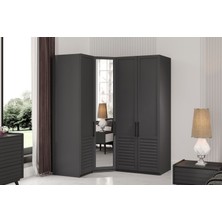 Rent Grey 4 Kapılı Köşe Gardırop