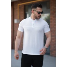 Erkek Hakim Yakalı Kısa Kollu Pamuklu T-Shirt