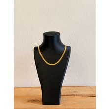 Kolye Büstü Siyah Takı Standı Organizer 20 cm 3 Bölmeli - 3D Baskı Takılık Büst Tarzı Dekoratif Şık Organizer