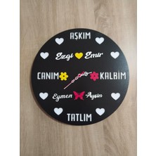 Sevgiliye Özel Hediye Kişiye Özel Isim Yazılı Duvar Saati