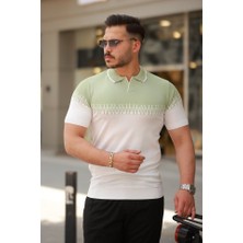 Erkek Hemşire Yaka Çift Renk Kısa Kollu Tişört