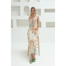 Bağcıklı Bluzlu Etek Takım - Pudra