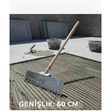 Vulli Fayans Işleri Için Harç Yayıcı Tırmık - Dişli Mala (60CM) Diş Aralıkları 1x1,20mm