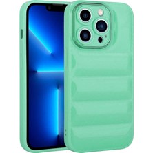Apple iPhone 13 Pro Max Kılıf Kamera Korumalı Parlak Airbag'li Ecrz Galya Kapak-Su Yeşil