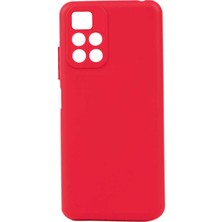 Xiaomi Redmi 10 2022 Kılıf Ecrz Biye Silikon-Kırmızı