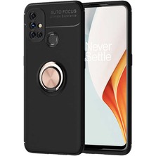 One Plus Nord N10 5g Kılıf Ecrz Ravel Silikon Kapak-Siyah-Rose Gold