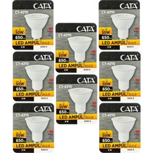 (8 adet) Cata 9W (50W) Beyaz Işık (6500K) Dim Edilebilir GU10 DUYLU LED Spot Ampul