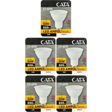 (5 adet) Cata 9W (50W) Beyaz Işık (6500K) Dim Edilebilir GU10 DUYLU LED Spot Ampul