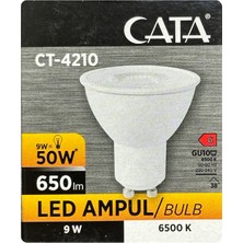 (1 adet) Cata 9W (50W) Beyaz Işık (6500K) Dim Edilebilir GU10 DUYLU LED Spot Ampul