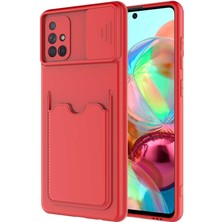 Galaxy A71 Kılıf ​ecrz Kartix Kapak-Kırmızı