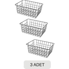 3 Adet Tel Sepet, Masaüstü Organizer, Organizer Sepet, Düzenleyici Organizer, Dolap Içi Organizer