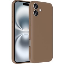 iPhone 16 Plus Kılıf Kamera Korumalı Kartlık Hazneli Ecrz Vitra Kapak - Kahverengi