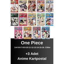 One Piece 3-4-5-6-7-8-9-10-11-12-13-14-15-16. Ciltler (14 Kitap) | Anime Kartpostallar