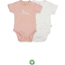 Bistyle Flying Bloom White Yarım Kol 2'li Body 17118 Ekru Gül Kurusu