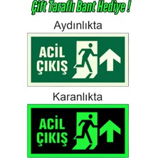 Fosforlu Acil Çıkış Levhası Bant Hediyeli Fotolümen Levha