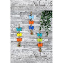 1 Adet Dekoratif Renkli 3'lü Kelebek Duvar Süsü