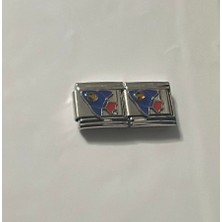 Roket Temalı Çelik Italyan Charm