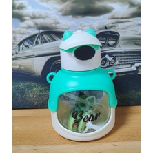 Şapkalı Şeffaf Matara Suluk  Yeşil Renk