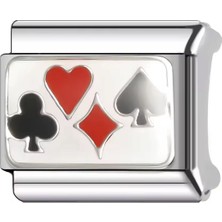 Iskambil Temalı 316 L. Çelik Italyan Charm