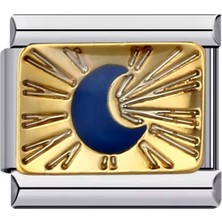 Güneş Işığı Üzerine Lacivert Ay Italyan Çelik Charm