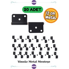 20 Adet 12CM Siyah Çelik Kapı Menteşe Yönsüz 2mm Dayanıklı Panel Cerman Nikel