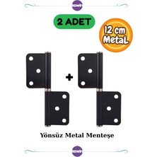 2 Adet 12CM Siyah Çelik Kapı Menteşe Yönsüz 2mm Dayanıklı Panel Cerman Nikel