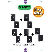 5 Adet 12CM Siyah Çelik Kapı Menteşe Yönsüz 2mm Dayanıklı Panel Cerman Nikel