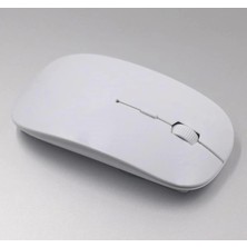 Ultra Ince USB Bilgisayar Pc Dizüstü Masaüstü Kablosuz Mouse (Beyaz) ( Lisinya )
