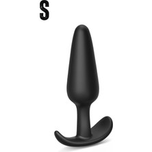 Yeni ve Ileri Seviye Kullanıcılar Için Geniş Tabanlı Siyah Silikon Anal Butt Plug - Küçük Boy