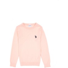 U.S. Polo Assn. Kız Çocuk Pudra Bisiklet Yaka Basic Kazak 50316808-VR042