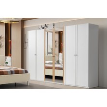 Mona White 6 Kapılı Gardırop