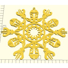 Byr Mandaloryalı, Bebek Yoda (Çocuk) ve Mythosaur Kar Tanesi (Sadece Plastik Aparattır!!!) 3D