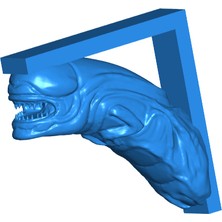 Byr Alien Chestburster Raf Braketi (Nükleer Bant Montajı) (Sadece Plastik Aparattır!!!) 3D