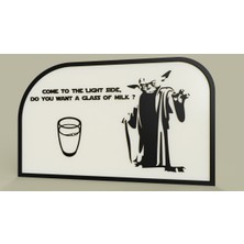 Byr Star Wars - Yoda - Aydınlık Tarafa Gelin, Bir Bardak Süt Ister Misiniz (Sadece Plastik Aparattır!!!) 3D