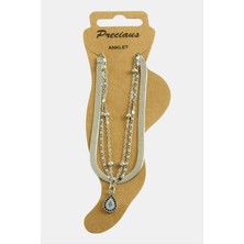 Oval Zirkon Taşlı Lüks Halhal