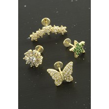 Tragus Zirkon Taşlı  Piercing 1 Adet