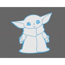 Byr Bebek Yoda Duvar Sanatı (Sadece Plastik Aparattır!!!) 3D