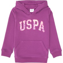 U.S. Polo Assn. Kız Çocuk Menekşe Payet İşlemeli Kapüşonlu Basic Sweatshirt 50314312-VR037