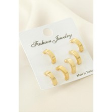 6 Adet Yarım Halka Küpe 1 cm