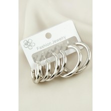 6 Adet Kalın Boru Halka Küpe 2-2,5-3 cm