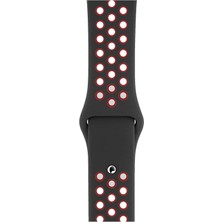 Piyasa Sepeti Apple Watch Series 3 44 MM Fileli Kordon Siyah-Kırmızı