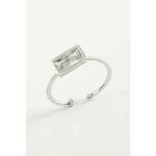 Dikdörtgen Zirkon Taşlı Yüzük